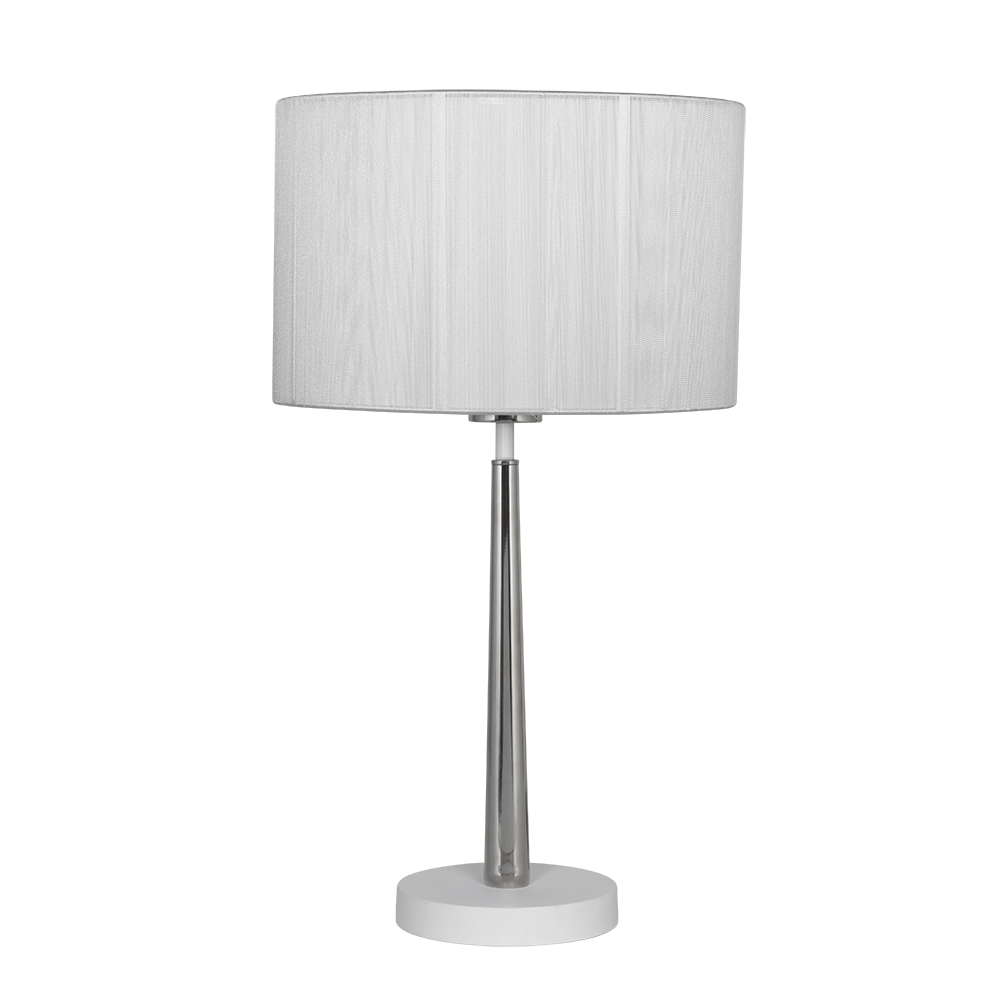 LAMPARA DE MESA BLANCA C/PANT. DE HILO BLANCA